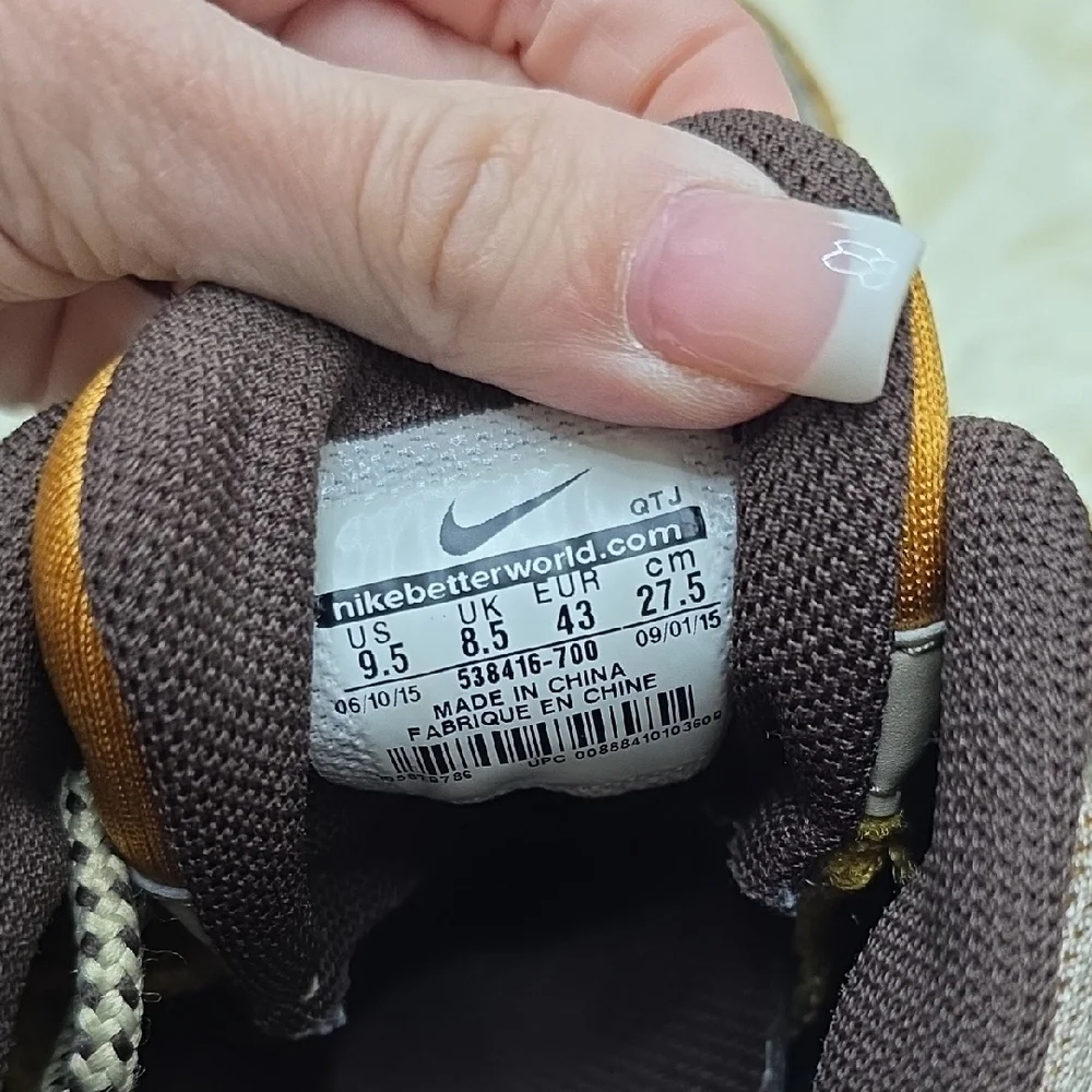 Nike Air Men's Sneakers in Tan and Gray Suede-Mesh
